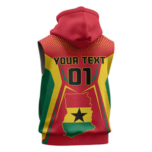 Support the Black Stars - Ghana Football Sleeveless Zip Hoodie - African Pride
