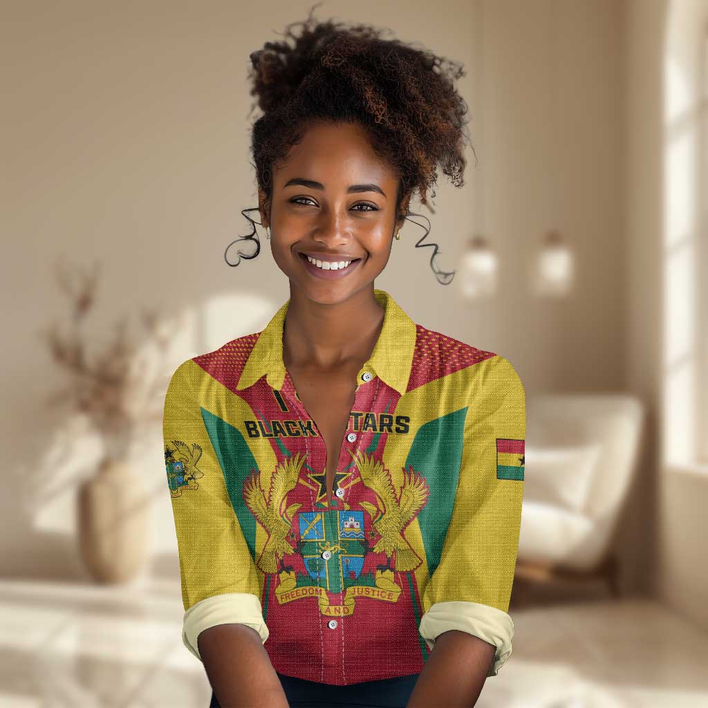 Support the Black Stars - Ghana Football Women Casual Shirt LT01