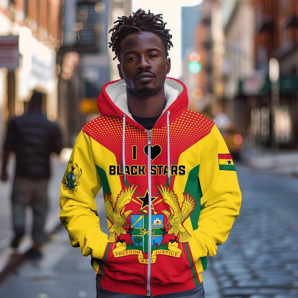 Support the Black Stars - Ghana Football Zip Hoodie