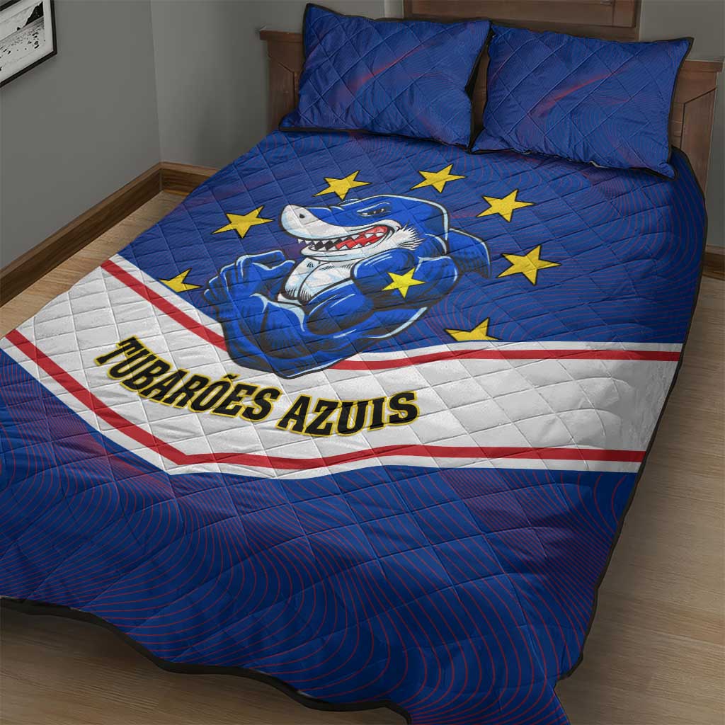 Support the Tubaroes Azuis - Cape Verde Football Quilt Bed Set