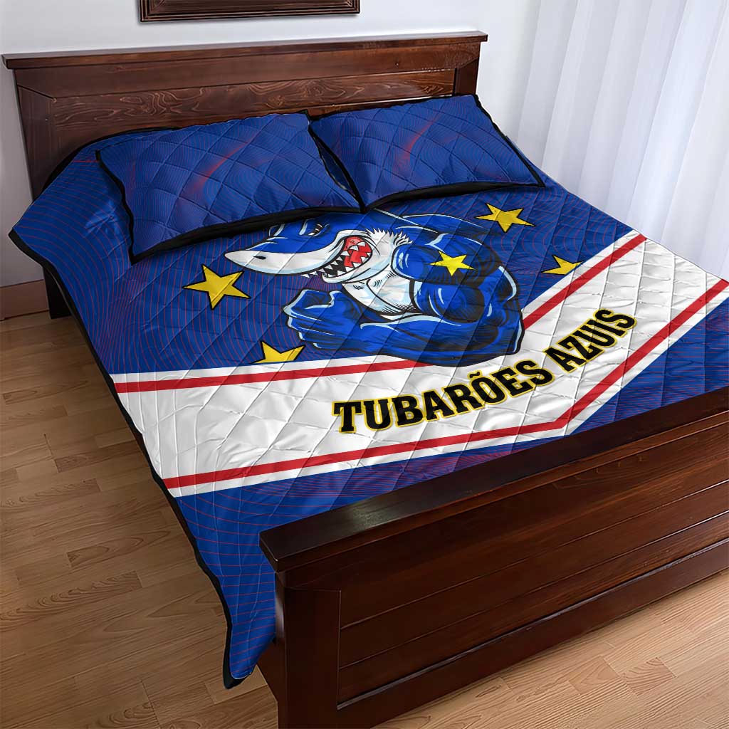 Support the Tubaroes Azuis - Cape Verde Football Quilt Bed Set