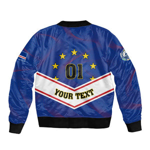 Support the Tubaroes Azuis - Cape Verde Football Sleeve Zip Bomber Jacket