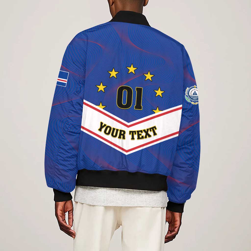 Support the Tubaroes Azuis - Cape Verde Football Sleeve Zip Bomber Jacket