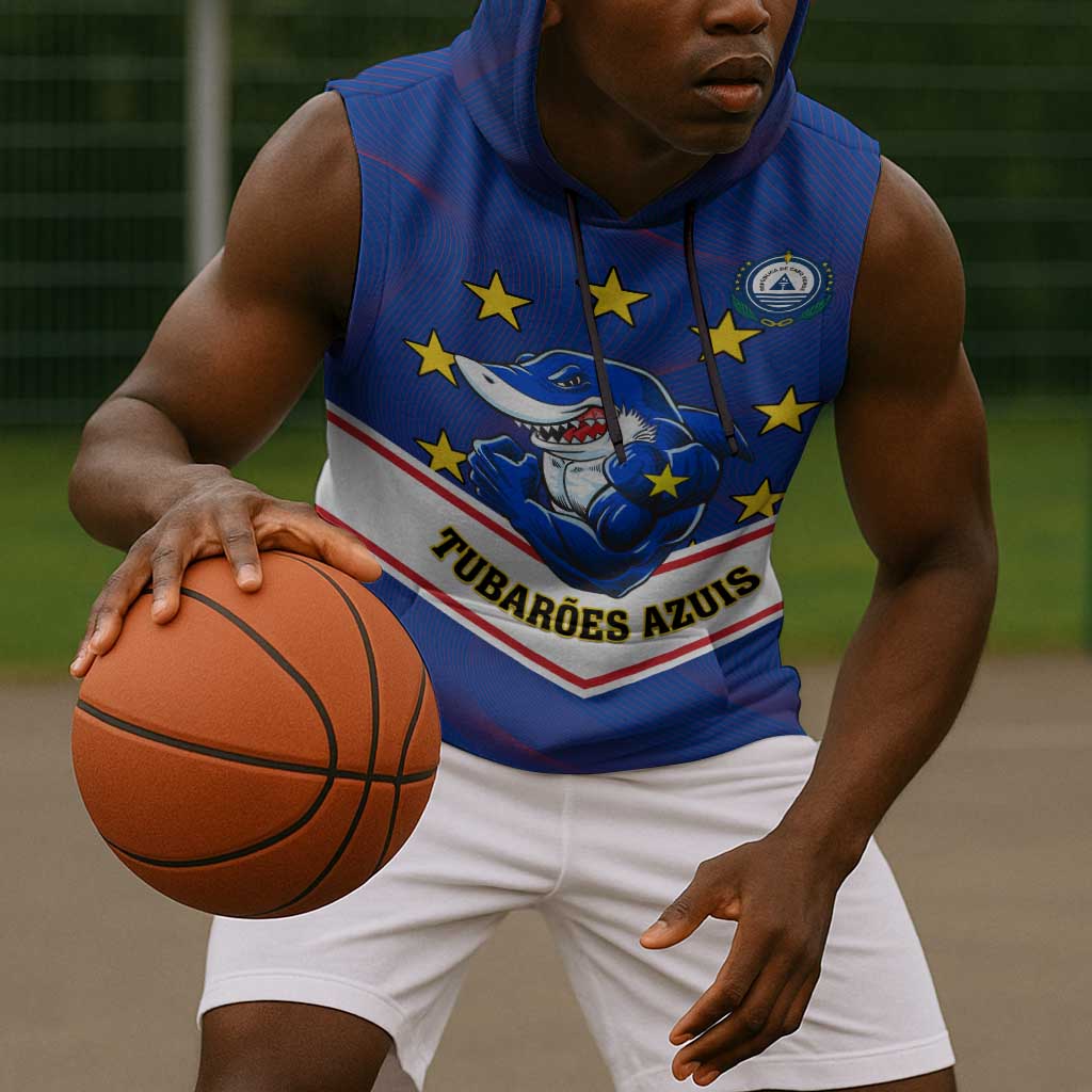 Support the Tubaroes Azuis - Cape Verde Football Sleeveless Hoodie - African Pride