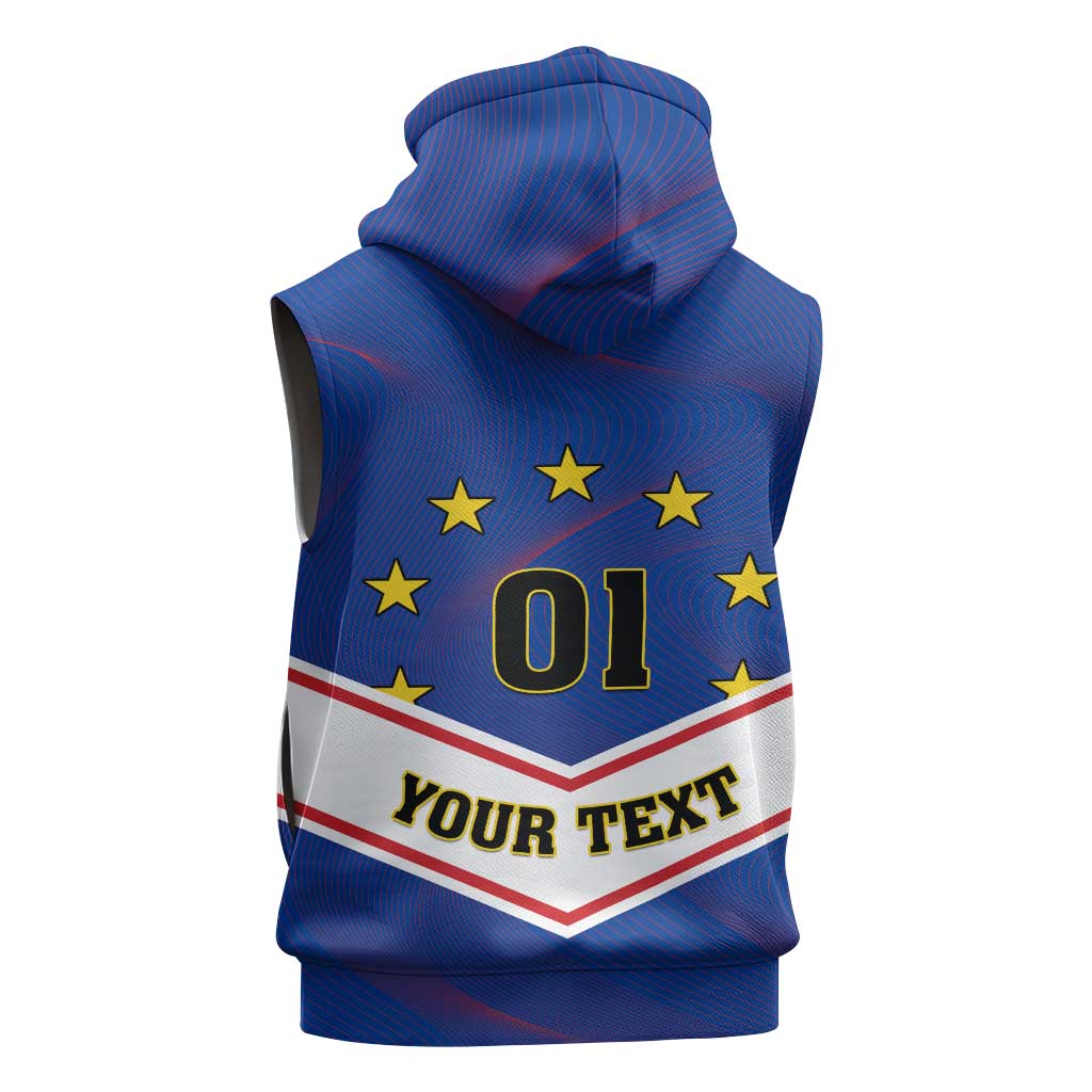Support the Tubaroes Azuis - Cape Verde Football Sleeveless Zip Hoodie - African Pride