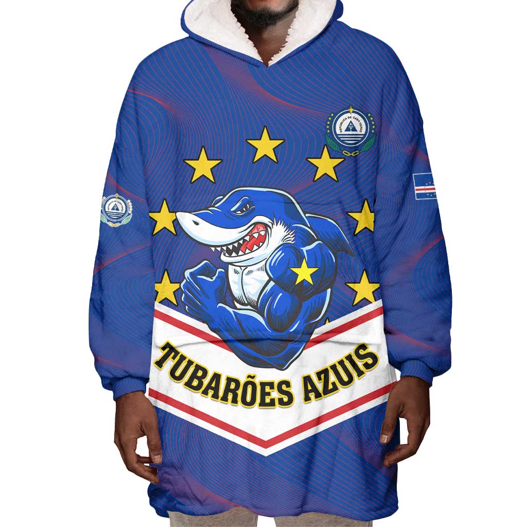 Support the Tubaroes Azuis - Cape Verde Football Wearable Blanket Hoodie