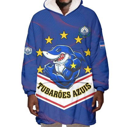 Support the Tubaroes Azuis - Cape Verde Football Wearable Blanket Hoodie