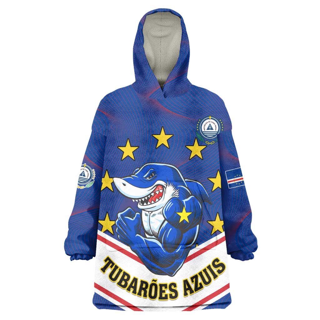 Support the Tubaroes Azuis - Cape Verde Football Wearable Blanket Hoodie