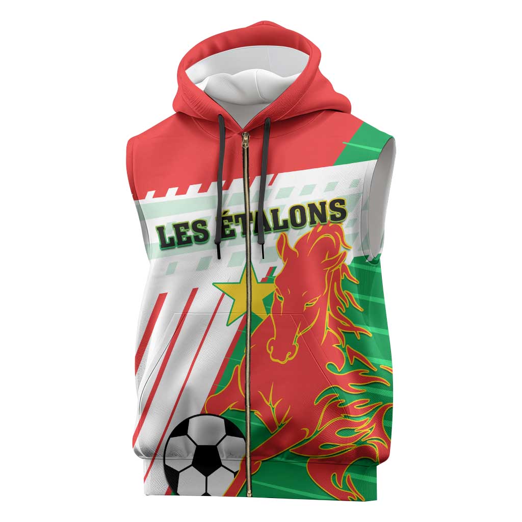 Support Les Etalons - Burkina Faso Football Sleeveless Zip Hoodie - African Pride