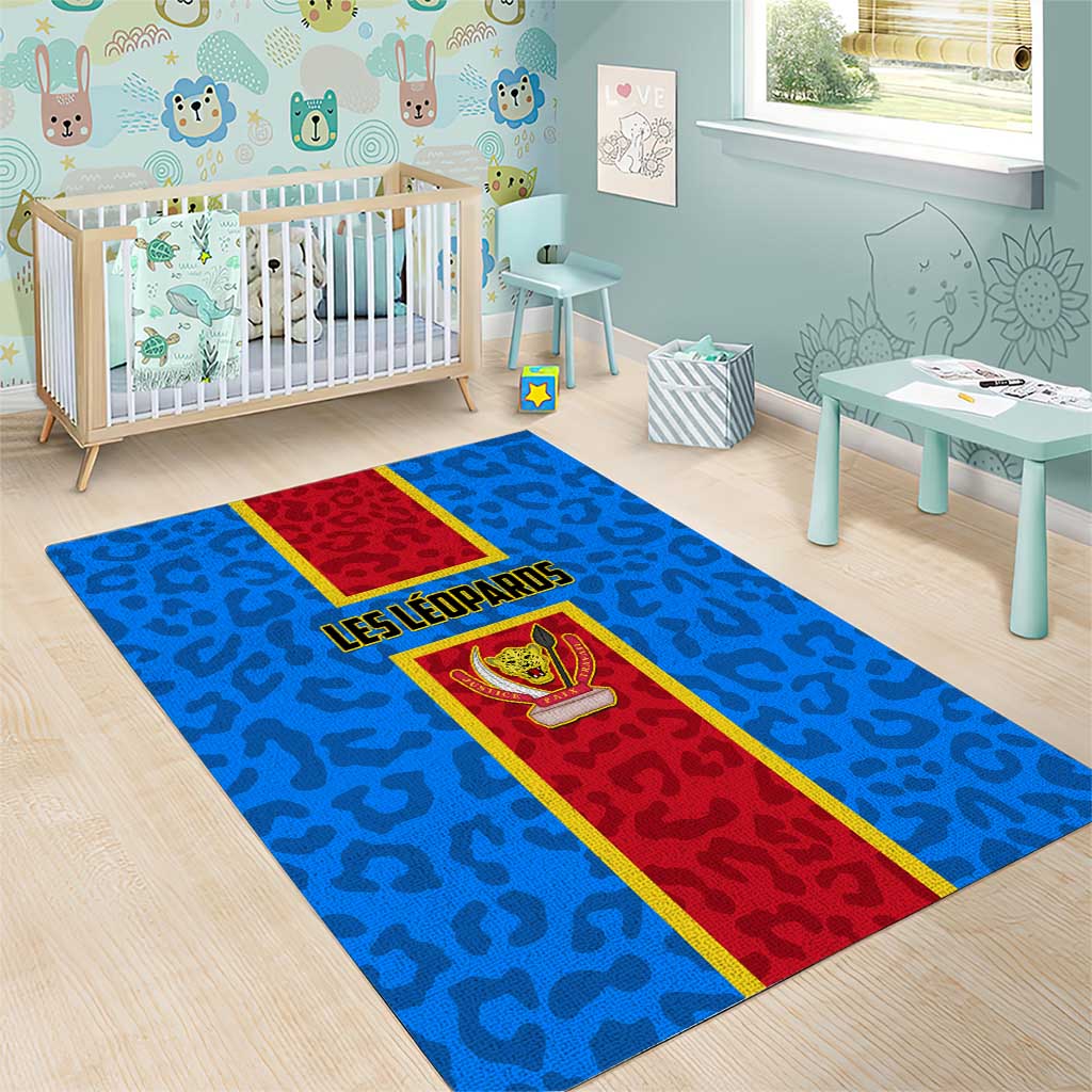 Support Les Leopards - DR Congo Football Area Rug