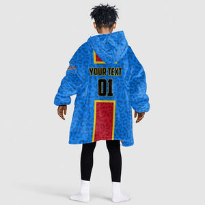 Support Les Leopards - DR Congo Football KId Wearable Blanket Hoodie