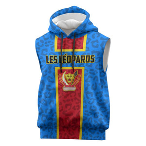 Support Les Leopards - DR Congo Football Sleeveless Hoodie - African Pride