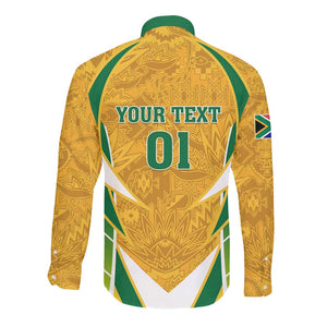 Support Bafana Bafana - South Africa Soccer Long Sleeve Button Shirt