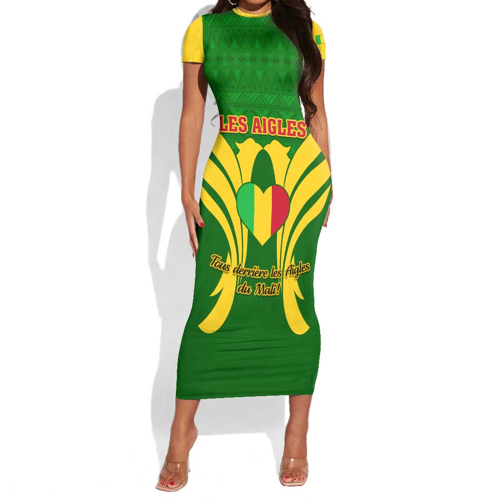 Support Les Aigles Du Mali - Mali Football Short Sleeve Bodycon Dress LT01