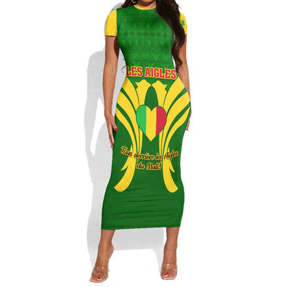 Support Les Aigles Du Mali - Mali Football Short Sleeve Bodycon Dress LT01