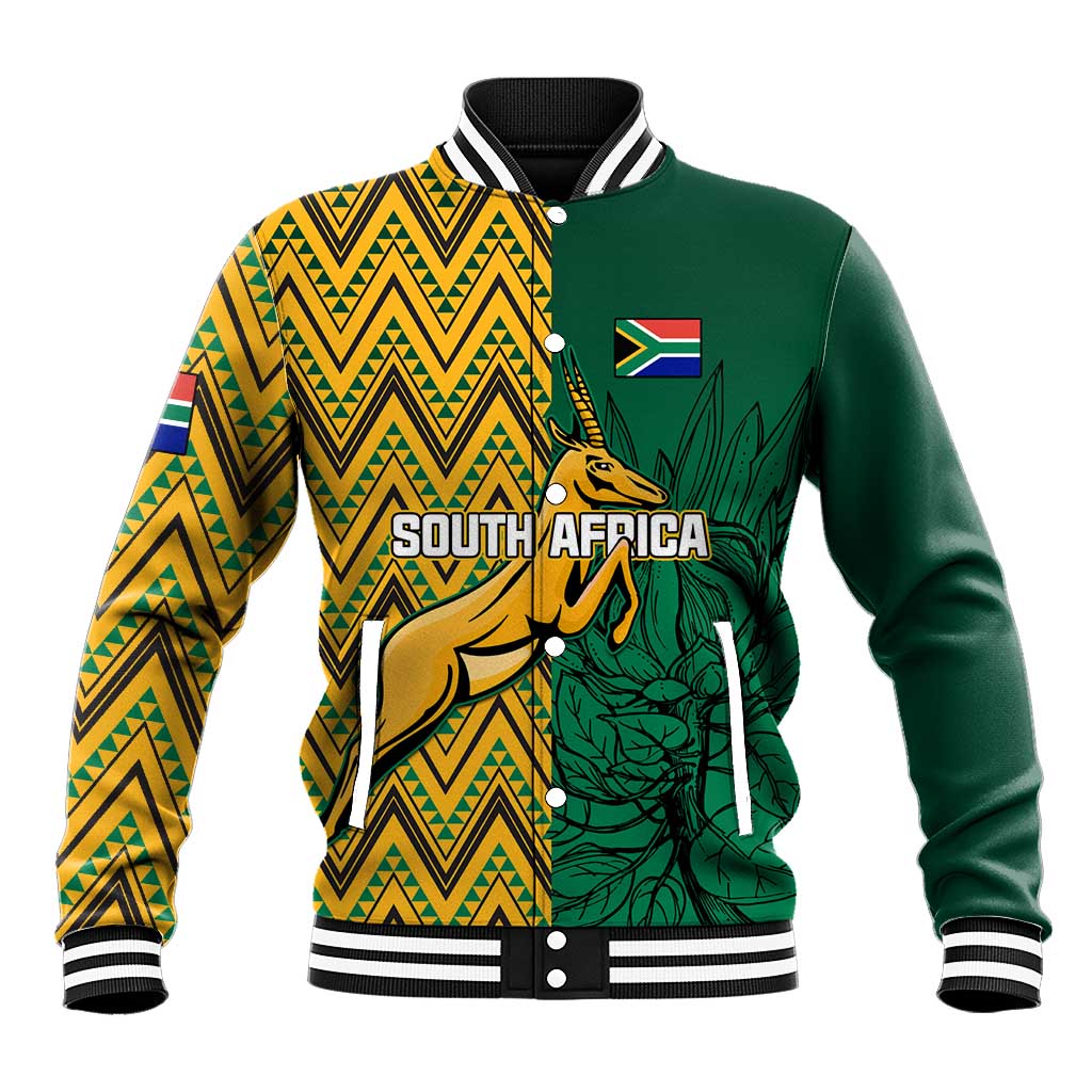 Personalized South Africa Baseball Jacket with Springbok and Proteas African Pattern LT01