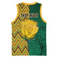 Personalized South Africa Basketball Jersey with Springbok and Proteas African Pattern - African Pride