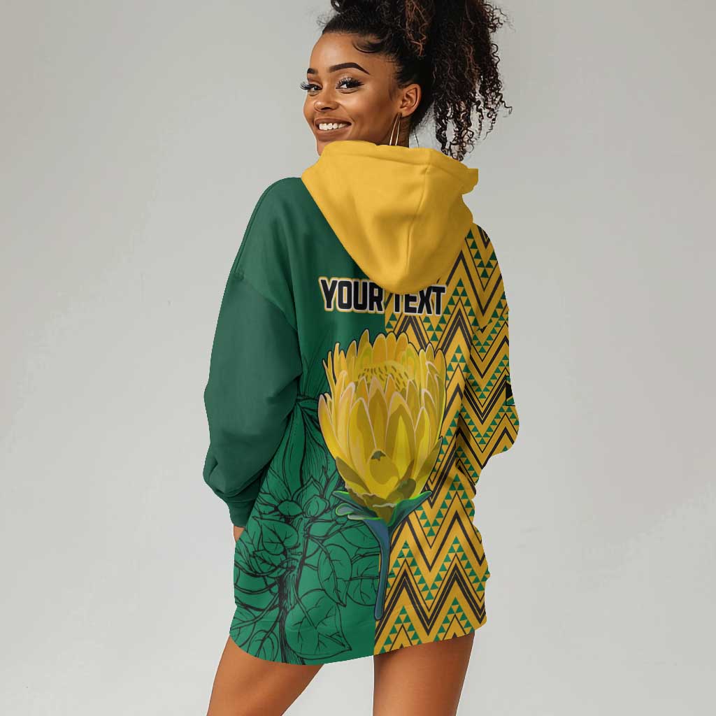 Personalized South Africa Hoodie Dress with Springbok and Proteas African Pattern
