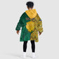 Personalized South Africa KId Wearable Blanket Hoodie with Springbok and Proteas African Pattern