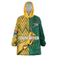 Personalized South Africa KId Wearable Blanket Hoodie with Springbok and Proteas African Pattern