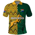 Personalized South Africa Polo Shirt with Springbok and Proteas African Pattern