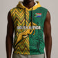 Personalized South Africa Sleeveless Hoodie with Springbok and Proteas African Pattern - African Pride