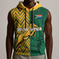 Personalized South Africa Sleeveless Zip Hoodie with Springbok and Proteas African Pattern - African Pride