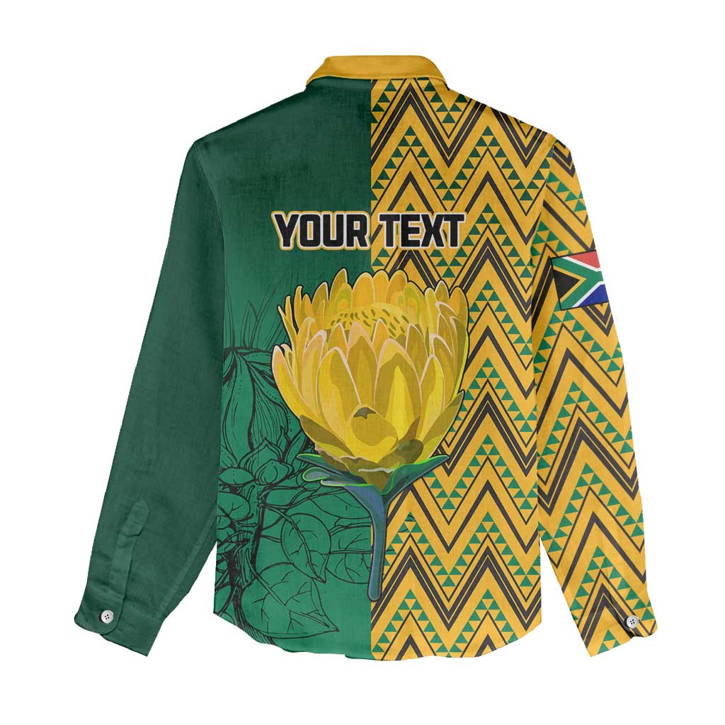 Personalized South Africa Women Casual Shirt with Springbok and Proteas African Pattern LT01