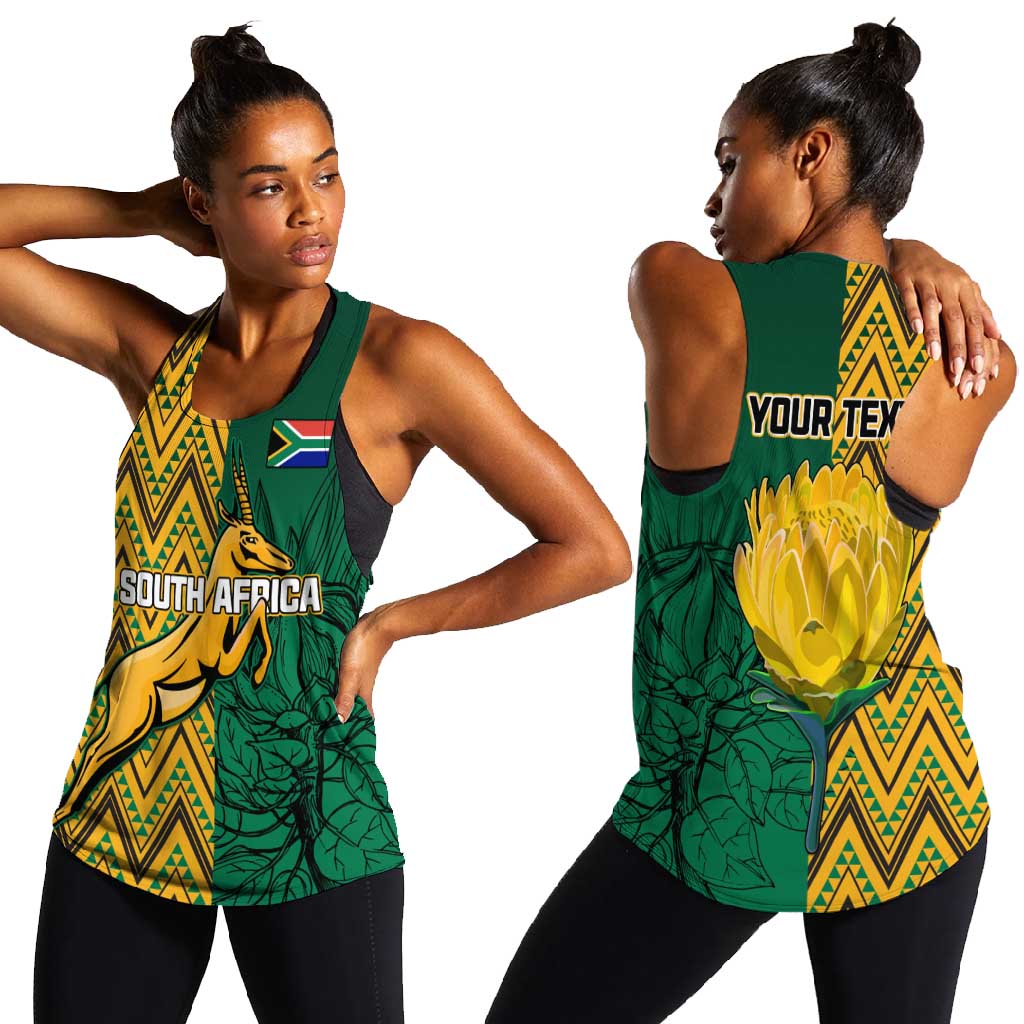 Personalized South Africa Women Racerback Tank with Springbok and ...