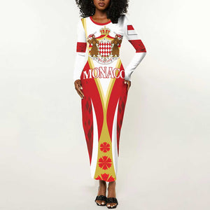 Personalized Monaco Long Sleeve Bodycon Dress Deo Juvante Sporty Style LT01