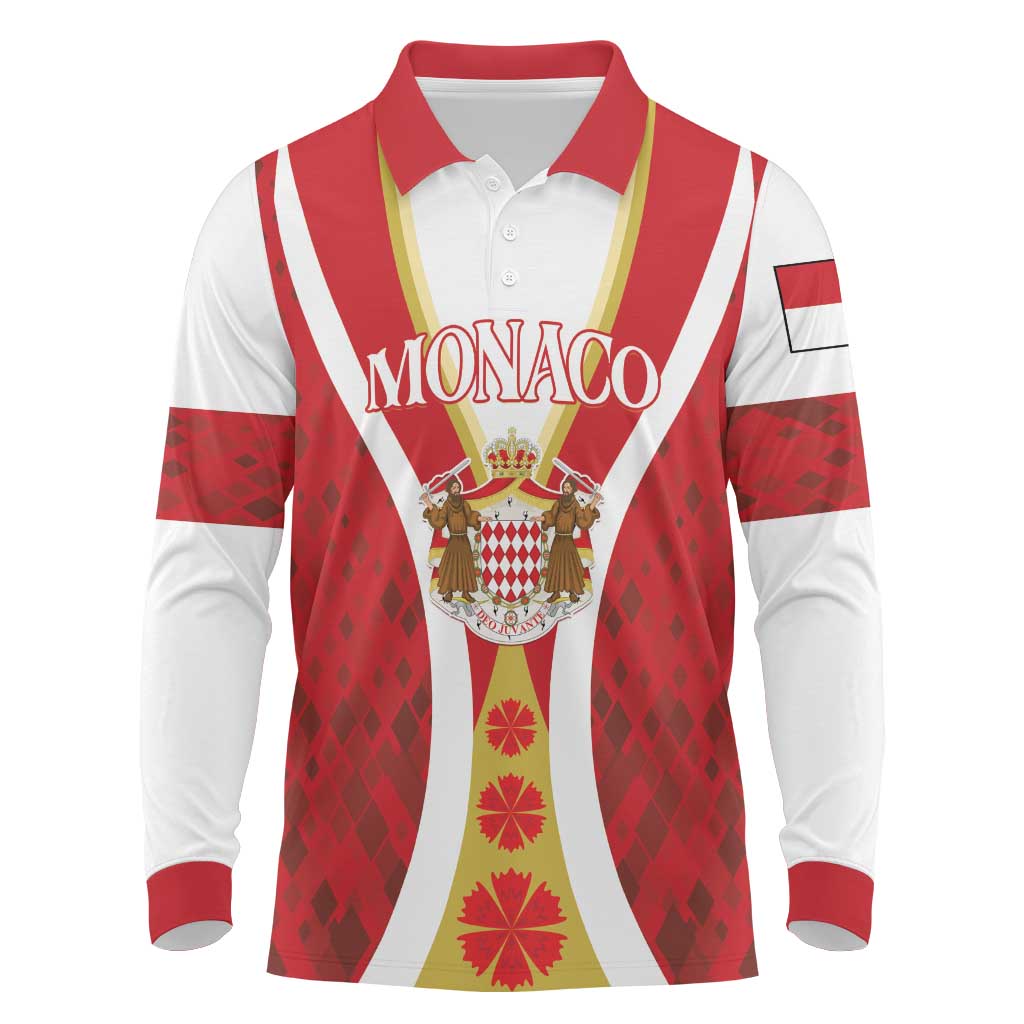 Personalized Monaco Long Sleeve Polo Shirt Deo Juvante Sporty Style