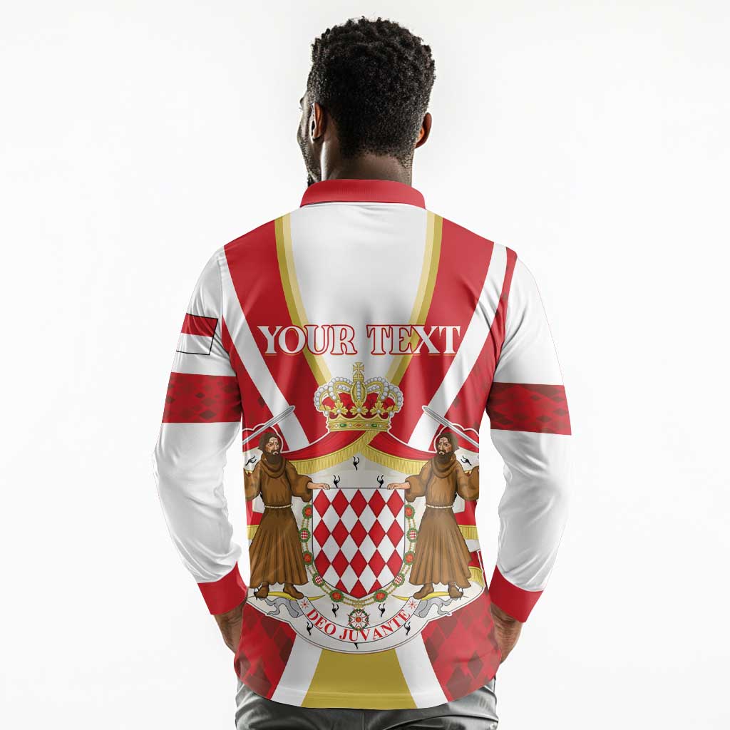 Personalized Monaco Long Sleeve Polo Shirt Deo Juvante Sporty Style