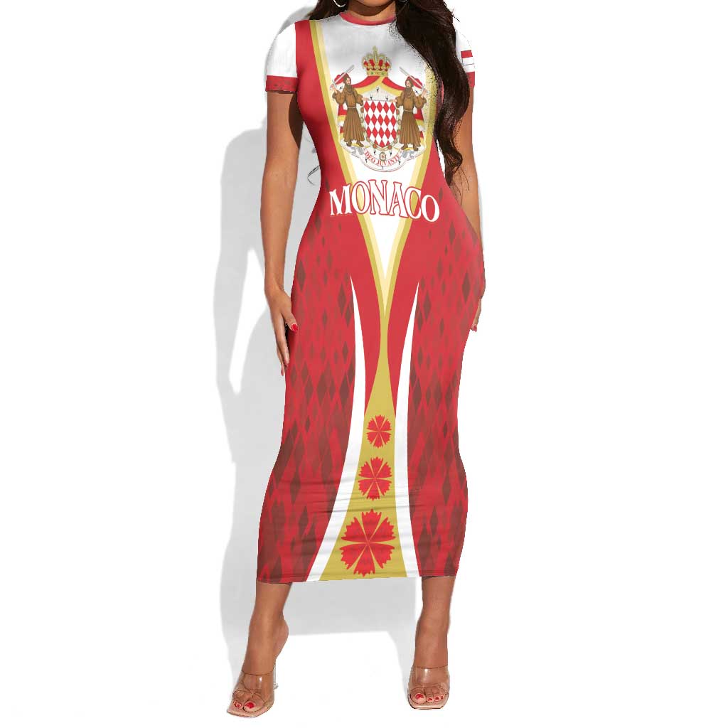 Personalized Monaco Short Sleeve Bodycon Dress Deo Juvante Sporty Style LT01