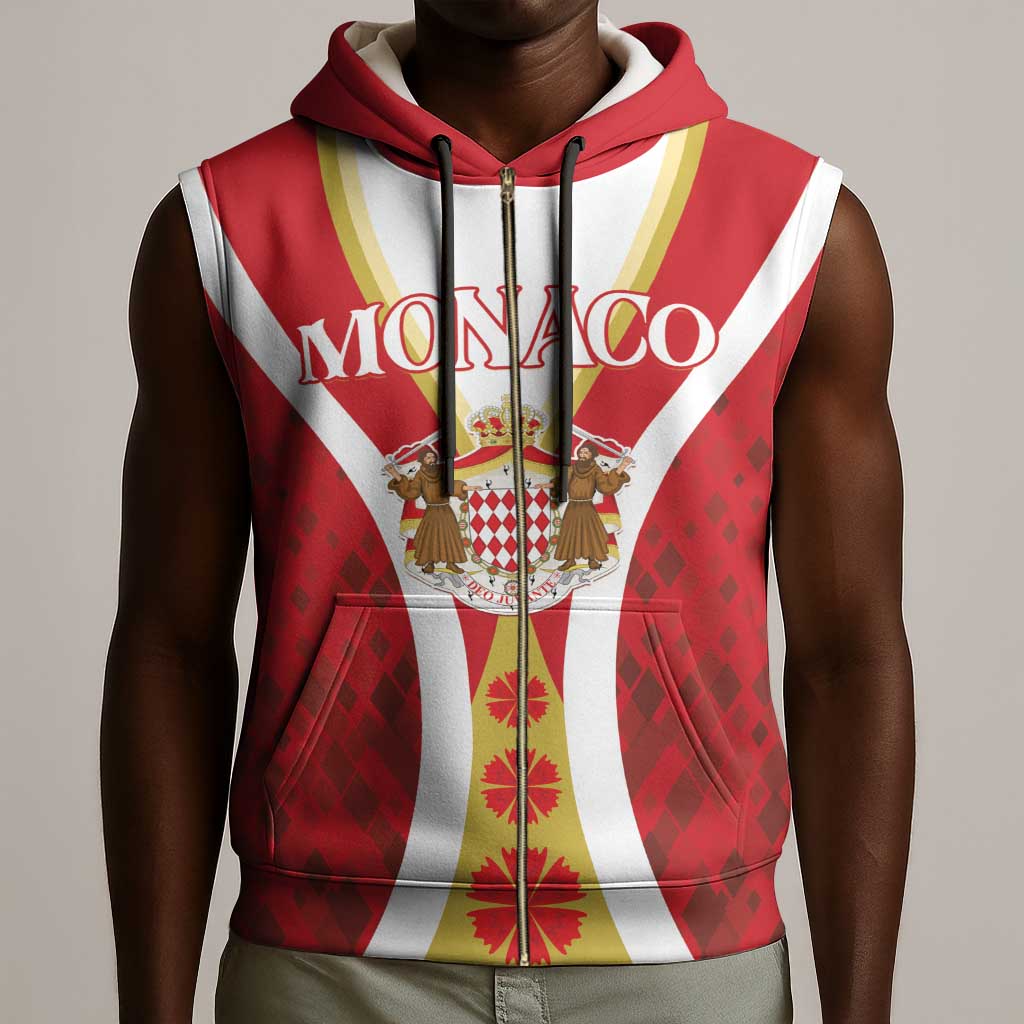 Personalized Monaco Sleeveless Zip Hoodie Deo Juvante Sporty Style - African Pride