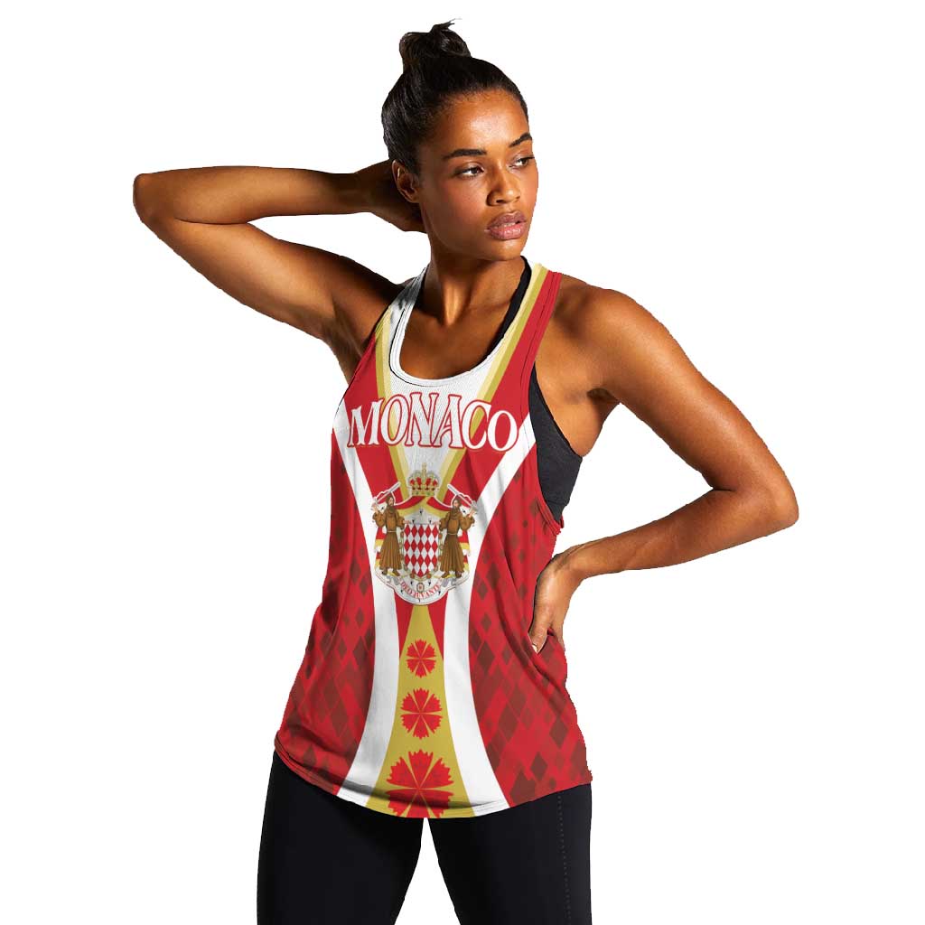 Personalized Monaco Women Racerback Tank Deo Juvante Sporty Style