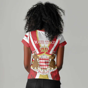 Personalized Monaco Women V-Neck T-Shirt Deo Juvante Sporty Style