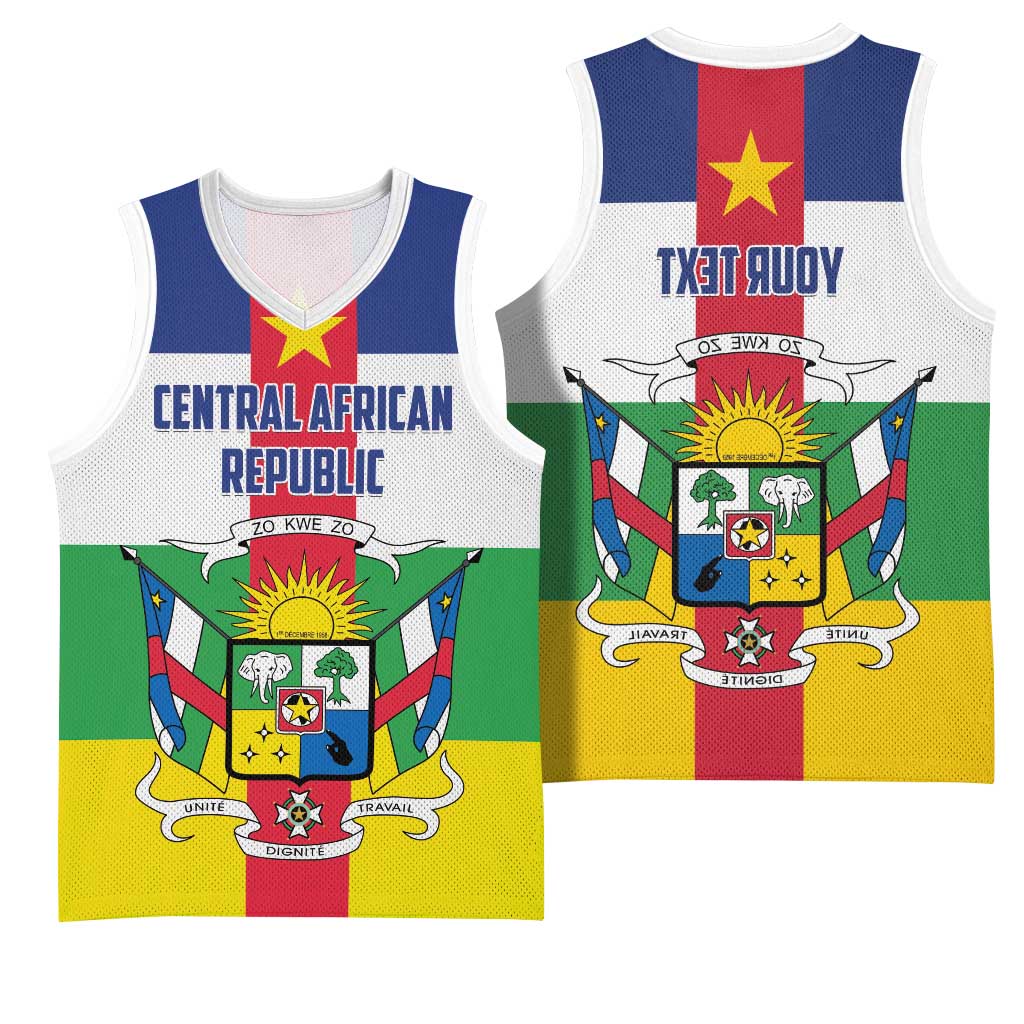 Personalized Central African Republic Basketball Jersey African Zo Kwe Zo - African Pride