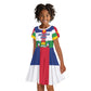 Personalized Central African Republic Kid Short Sleeve Dress African Zo Kwe Zo