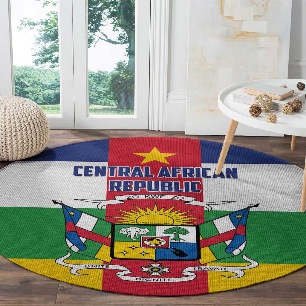 Central African Republic Round Carpet African Zo Kwe Zo