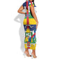Personalized Central African Republic Short Sleeve Bodycon Dress African Zo Kwe Zo LT01
