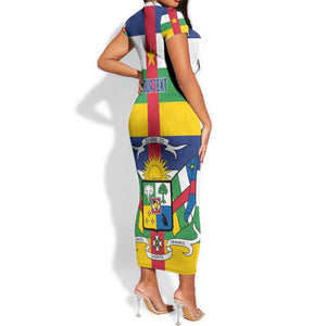 Personalized Central African Republic Short Sleeve Bodycon Dress African Zo Kwe Zo LT01