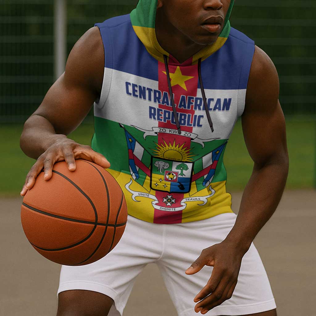 Personalized Central African Republic Sleeveless Hoodie African Zo Kwe Zo - African Pride