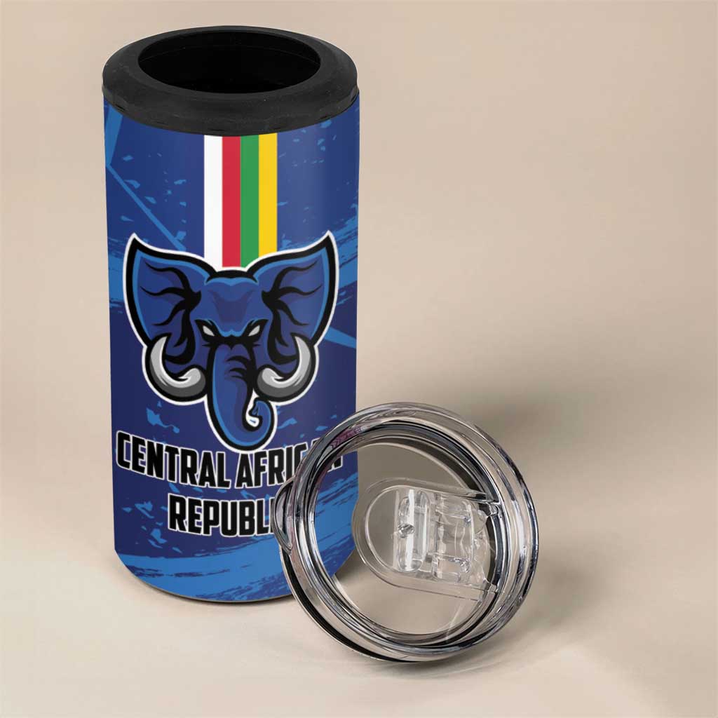 Custom Central African Republic Football 4 in 1 Can Cooler Tumbler African Come On Les Fauves