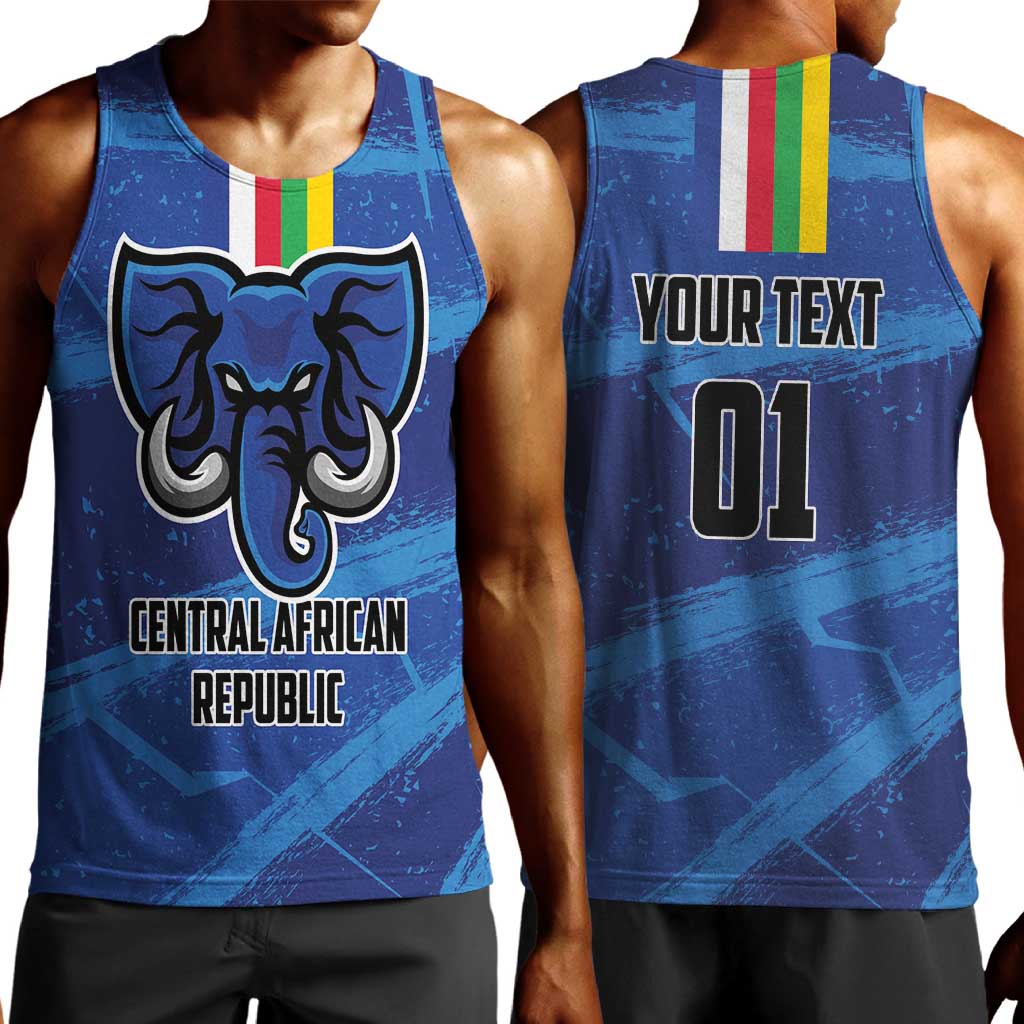 Custom Central African Republic Football Men Tank Top African Come On Les Fauves