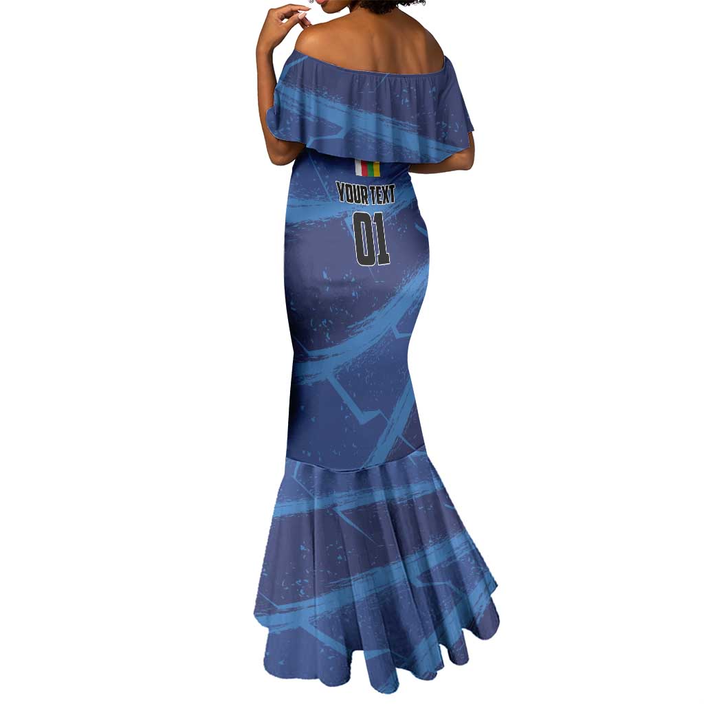 Custom Central African Republic Football Mermaid Dress African Come On Les Fauves