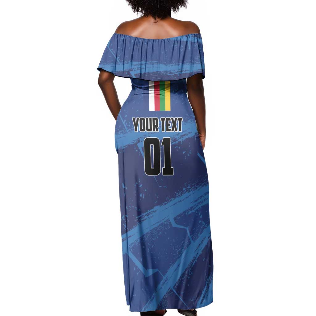 Custom Central African Republic Football Off Shoulder Maxi Dress African Come On Les Fauves