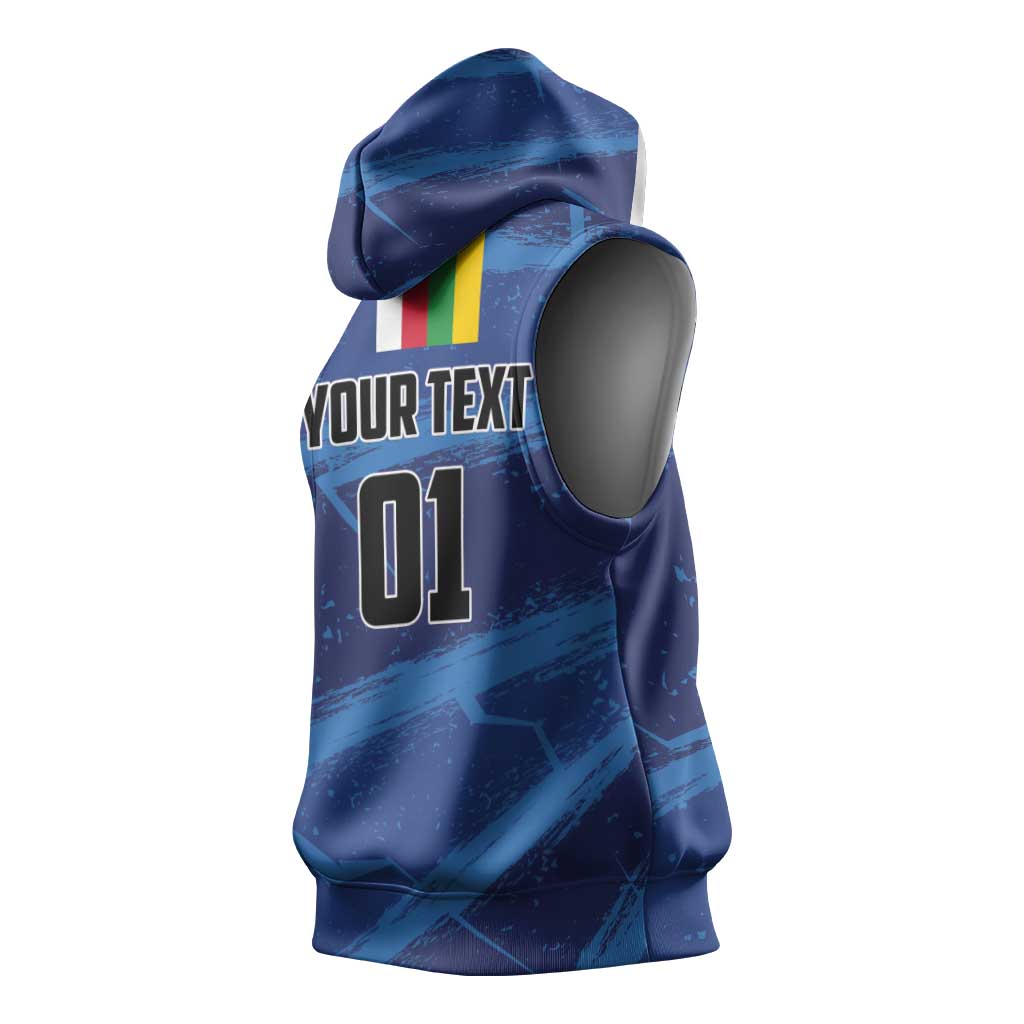 Custom Central African Republic Football Sleeveless Hoodie African Come On Les Fauves - African Pride