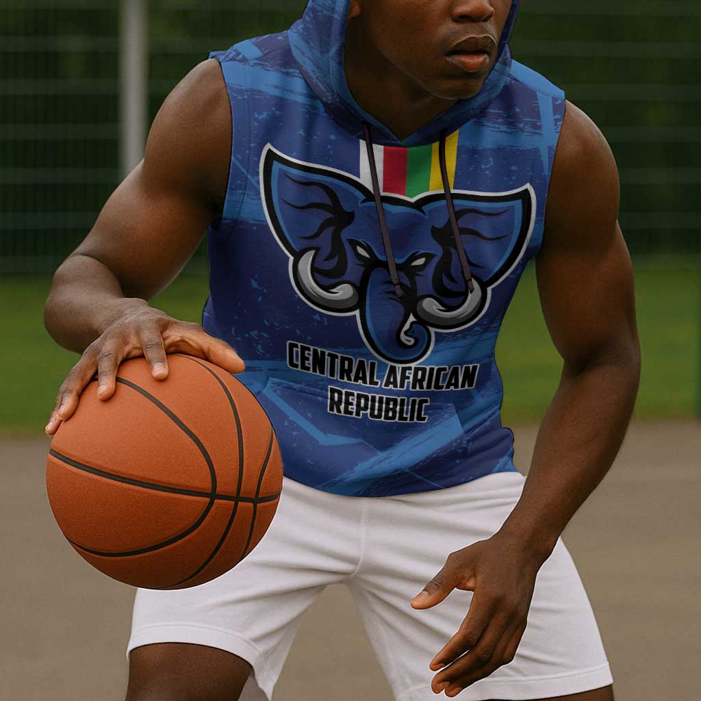 Custom Central African Republic Football Sleeveless Hoodie African Come On Les Fauves - African Pride