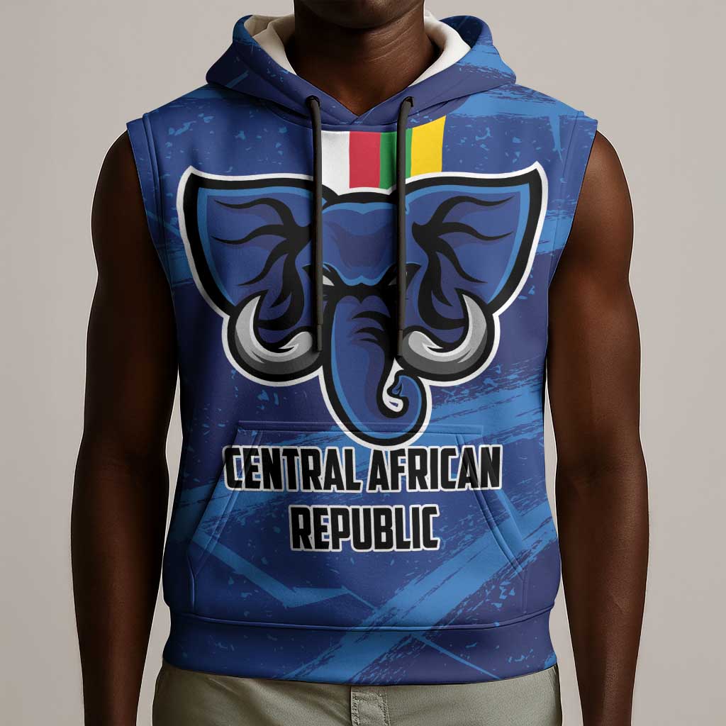 Custom Central African Republic Football Sleeveless Hoodie African Come On Les Fauves - African Pride