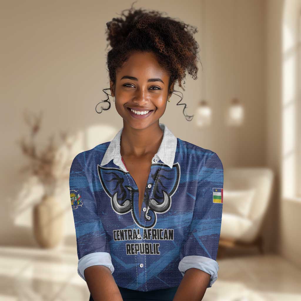 Custom Central African Republic Football Women Casual Shirt African Come On Les Fauves LT01
